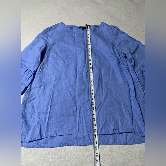 John Mark Women's Large Blue Top Tunic 100% Linen‎ - Picture 2 of 10